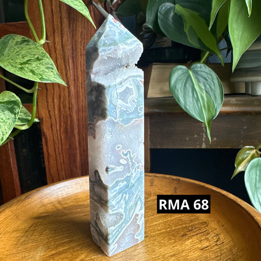 Red Moss Agate Tower