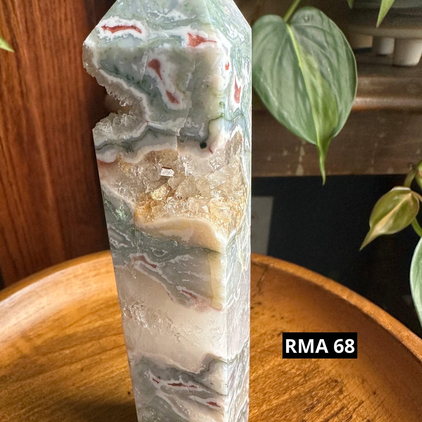 Red Moss Agate Tower