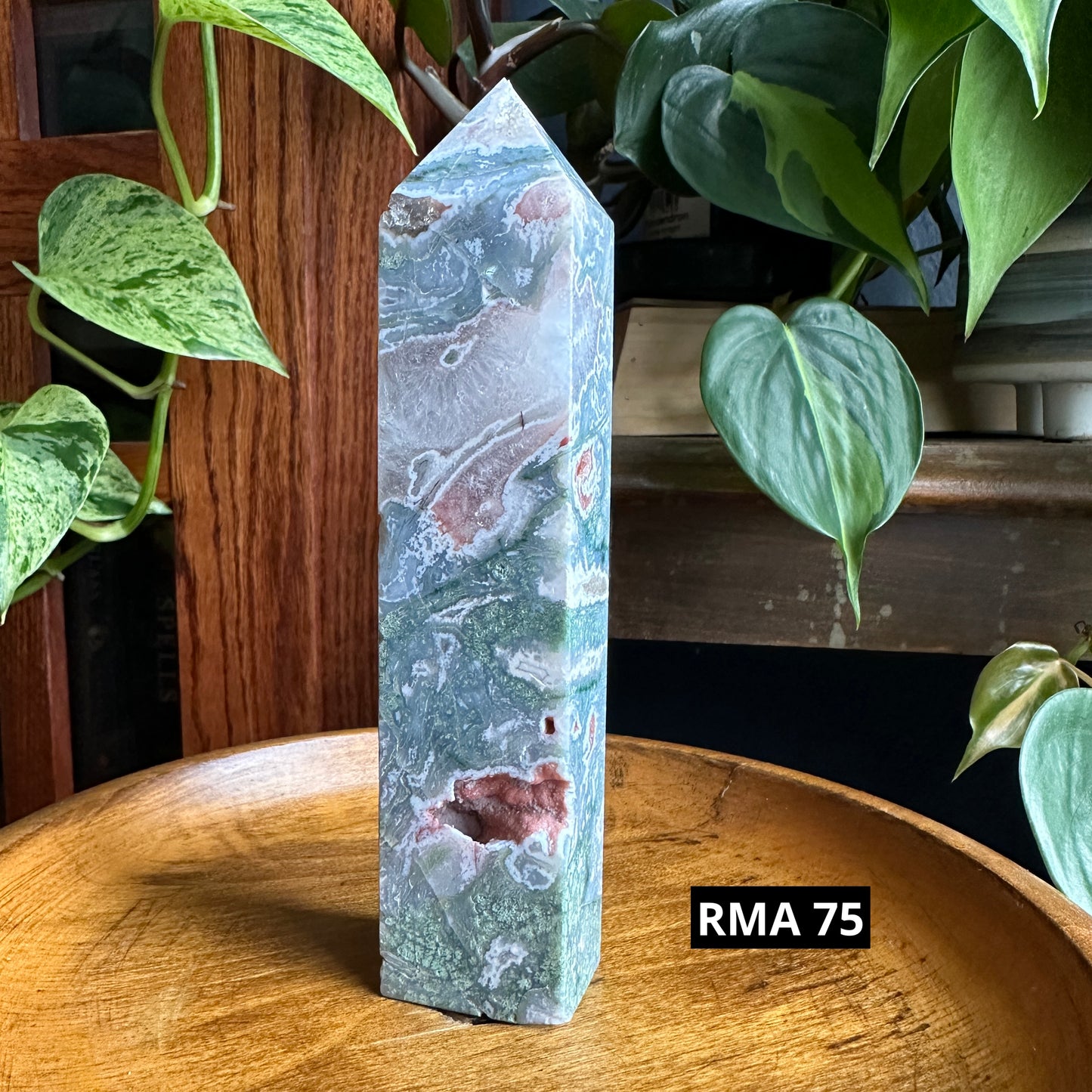 Red Moss Agate Tower