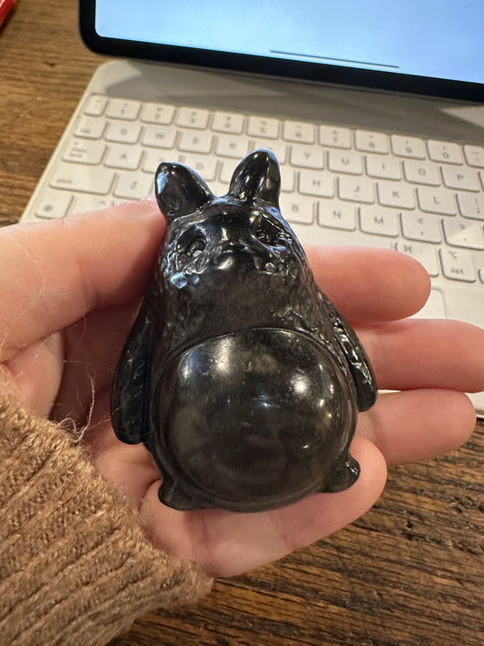 Silver Sheen Obsidian Totoro